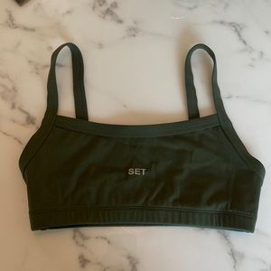 Green Set Active Sportbody scoop sports bra size Small